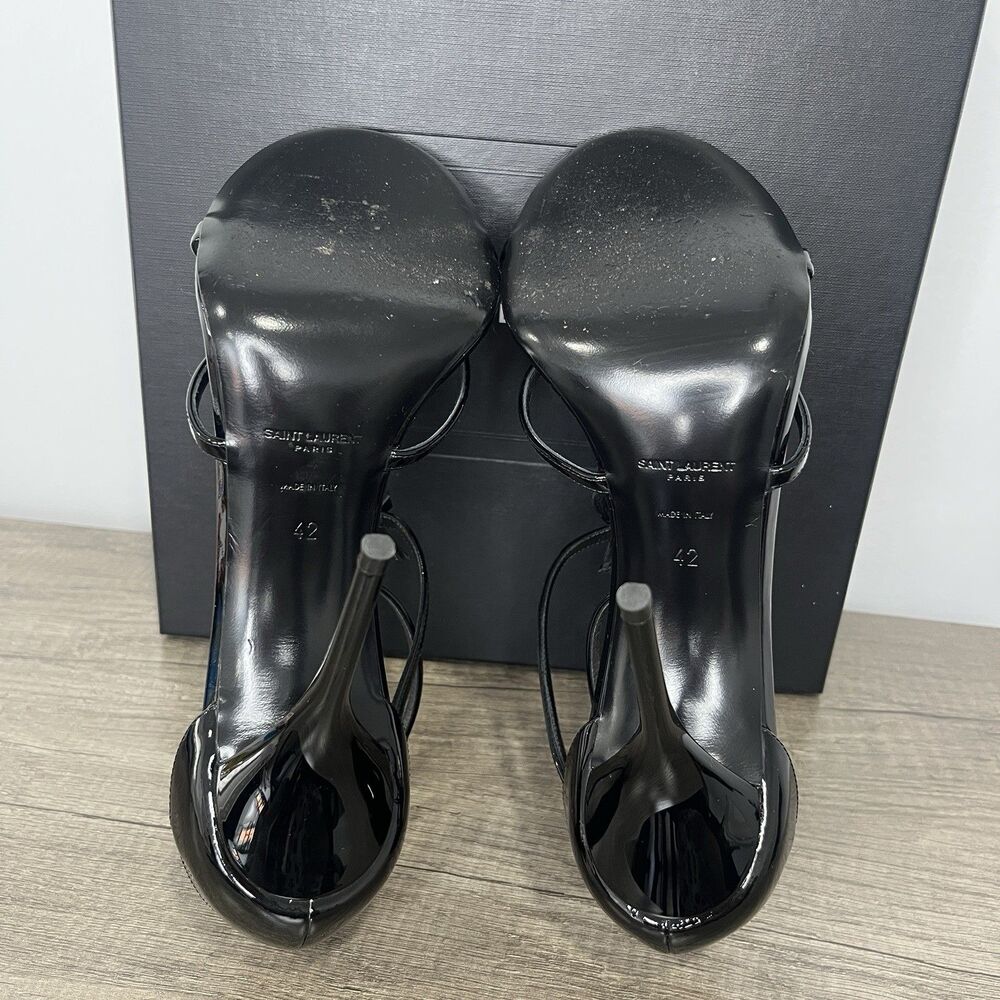 Saint Laurent Cassandra YSL Logo Sandals Black Size 42 Used - Picture 7 of 14
